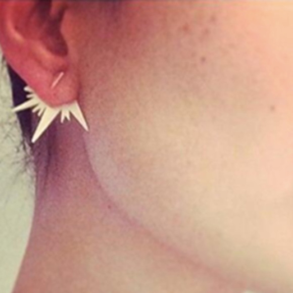 Gold Starburst Ear Jacket earrings - Picture 6 of 8